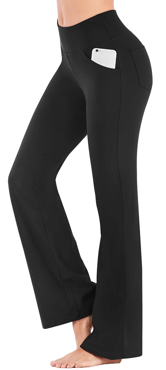 IUGA Bootcut Yoga Pants with Pockets for Women Wide Leg Pants High Waist Workout Pants Tummy Control Work Pants 4 Pockets - zenfulharmony.com