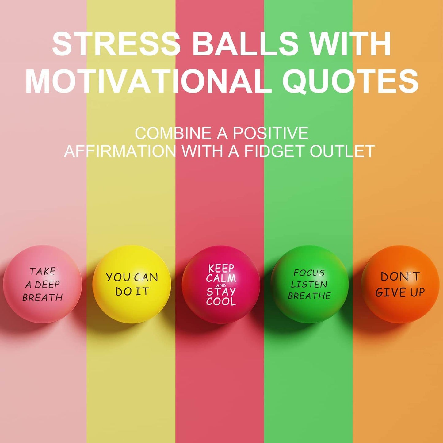 Lumarice Stress Balls (5 Pack) for Kids and Adults - Stress Relief Balls with Motivational Quetos - Hand Exercise Balls to Relieve Anxiety and Stress - zenfulharmony.com