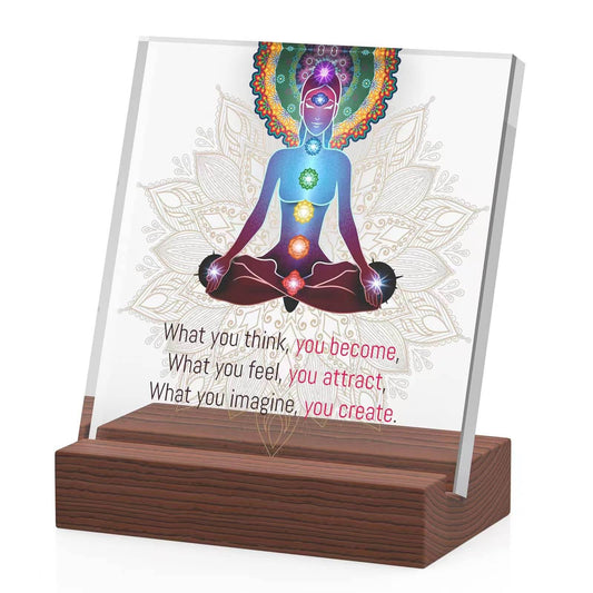 JANARARY Zen Office Decor Meditation Gifts for Women, Acrylic Desk Decoration Zen Gifts, What You Think, You Become; What You Feel, You Attract; What You Imagine, You Create - zenfulharmony.com