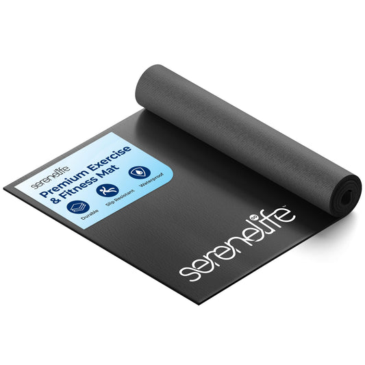 SereneLife Yoga Mat 30" x 60", 6mm Extra Thick, Soft, Non-Slip Exercise & Fitness Mat, Anti-Tear for All Types of Cardio, Gym, Pilates, Stretching & Floor Workout For Travel, Lightweight, Men & Women - zenfulharmony.com