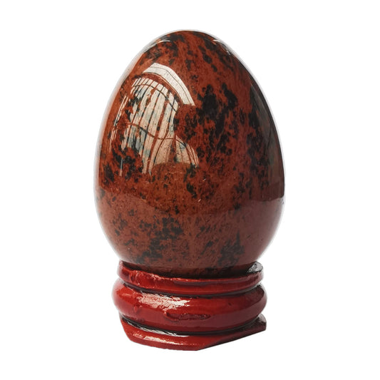 Natural Golden Swan Egg-Shape Meditation Chakra and Home Decor Balancing Gemstone and Crystals Figurines Kit,1.96"x 1.37"Reiki Healers and Yoga Practioner,with Wooden Stand - zenfulharmony.com