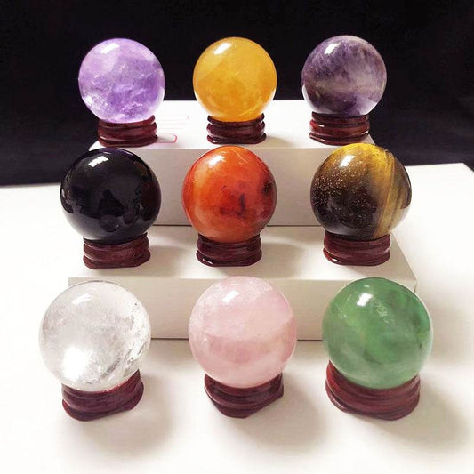 Natural Crystal Ball Decoration Raw Stone Polished Various - zenfulharmony.com