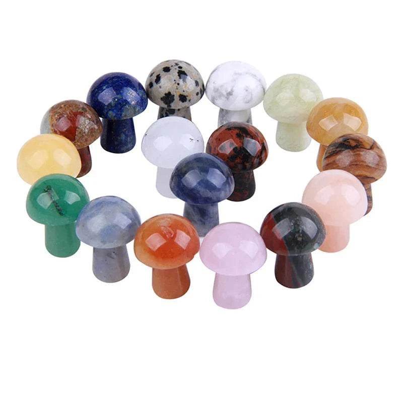 10 pcs Mini Mushroom Figurine Garden Decoration crystal Mineral Craft Natural Stone Healing specimen , meditation Home Decor - zenfulharmony.com