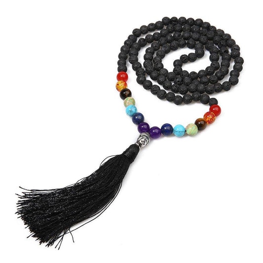 Seven Chakras Beaded Tassel Necklace - zenfulharmony.com