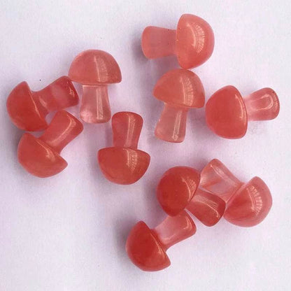 10 pcs Mini Mushroom Figurine Garden Decoration crystal Mineral Craft Natural Stone Healing specimen , meditation Home Decor - zenfulharmony.com