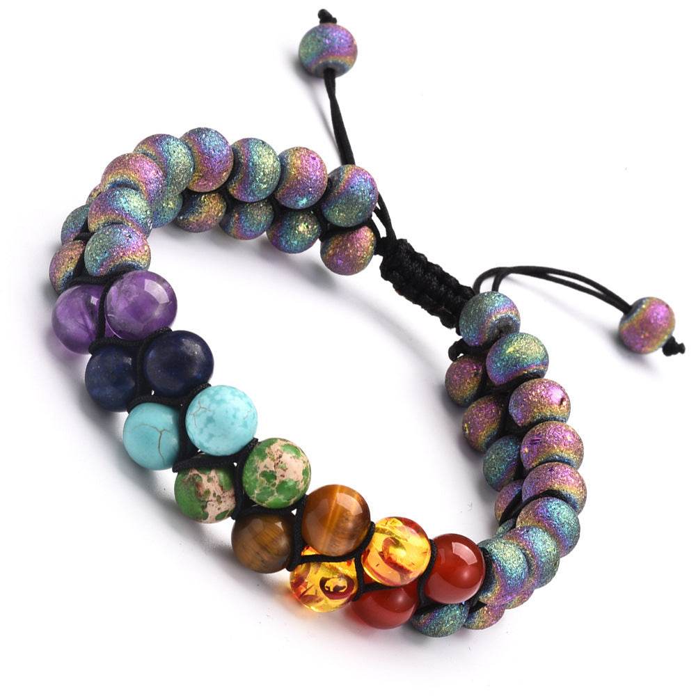 Seven chakra double layer natural stone bracelet - zenfulharmony.com