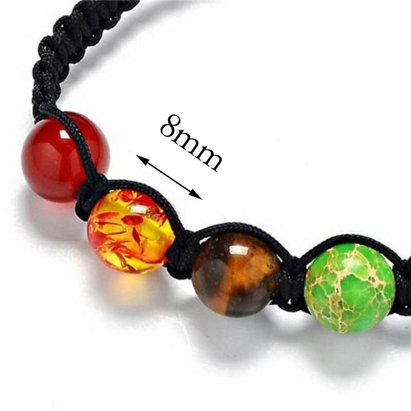 8mm big beads 7 Chakra Bracelet Yoga Bracelet healing balance supernatural Lava Reiki stones Beads Bracelet women jewelry - zenfulharmony.com