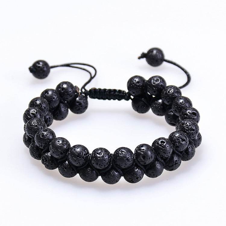 SevenChakra Natural Stone Handmade Braided Double Layer Lava Bracelets - zenfulharmony.com