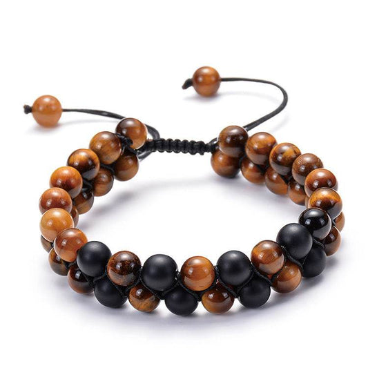 SevenChakra Natural Stone Handmade Braided Double Layer Lava Bracelets - zenfulharmony.com