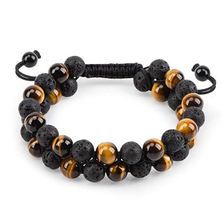 SevenChakra Natural Stone Handmade Braided Double Layer Lava Bracelets - zenfulharmony.com