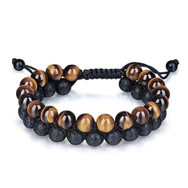 SevenChakra Natural Stone Handmade Braided Double Layer Lava Bracelets - zenfulharmony.com