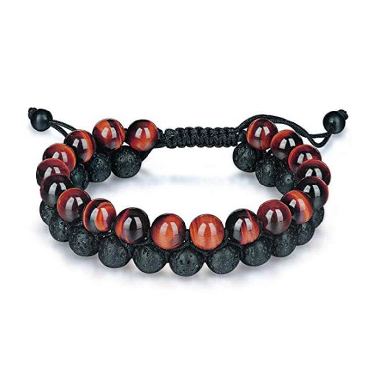 SevenChakra Natural Stone Handmade Braided Double Layer Lava Bracelets - zenfulharmony.com