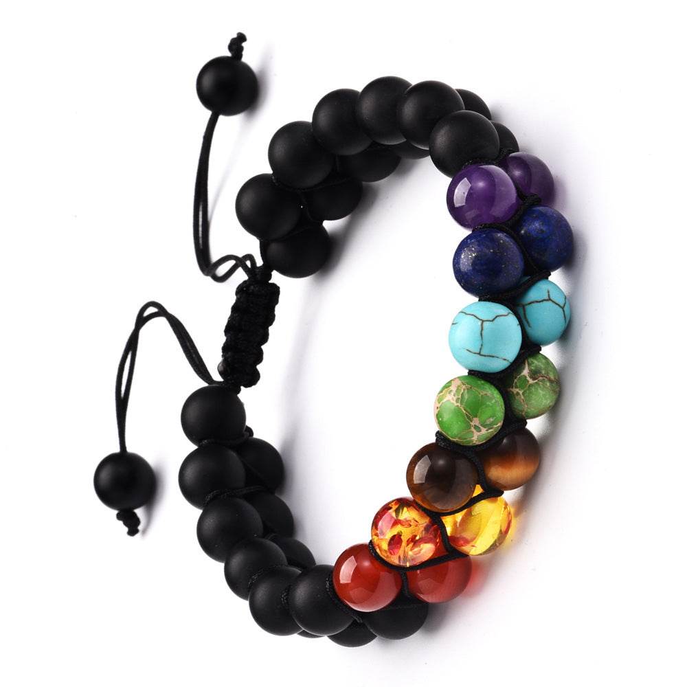 Seven chakra double layer natural stone bracelet - zenfulharmony.com