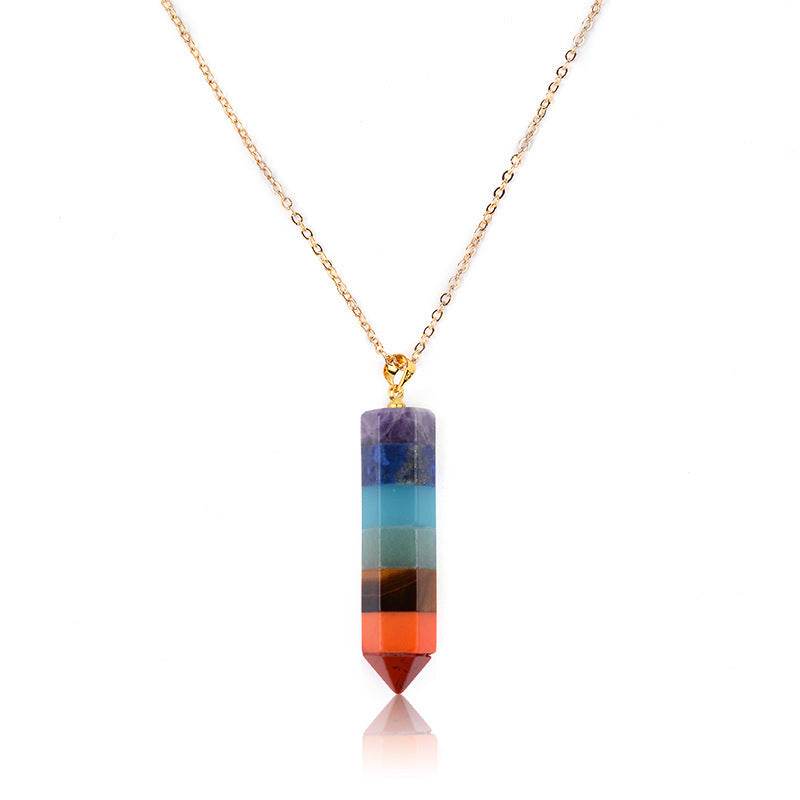 Seven chakra hexagonal Pendant - zenfulharmony.com