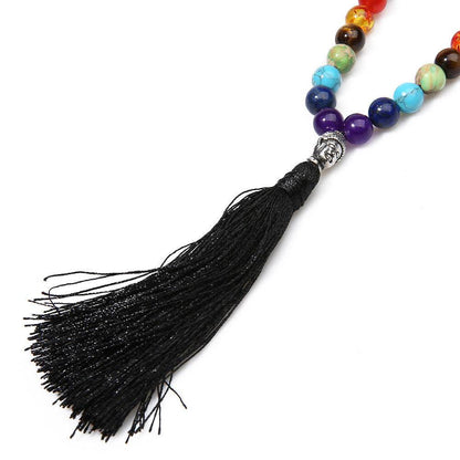 Seven Chakras Beaded Tassel Necklace - zenfulharmony.com