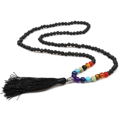 Seven Chakras Beaded Tassel Necklace - zenfulharmony.com