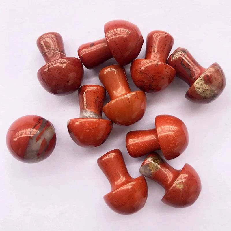 10 pcs Mini Mushroom Figurine Garden Decoration crystal Mineral Craft Natural Stone Healing specimen , meditation Home Decor - zenfulharmony.com