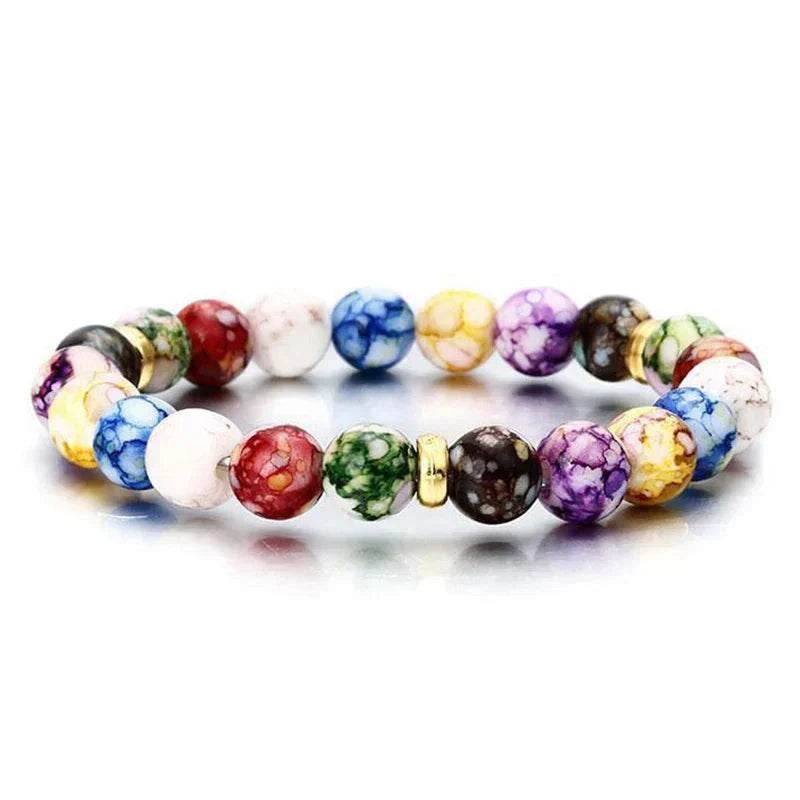 Seven Chakra Beads Bracelet Natural Stones Black Rope Braided Bracelet - zenfulharmony.com