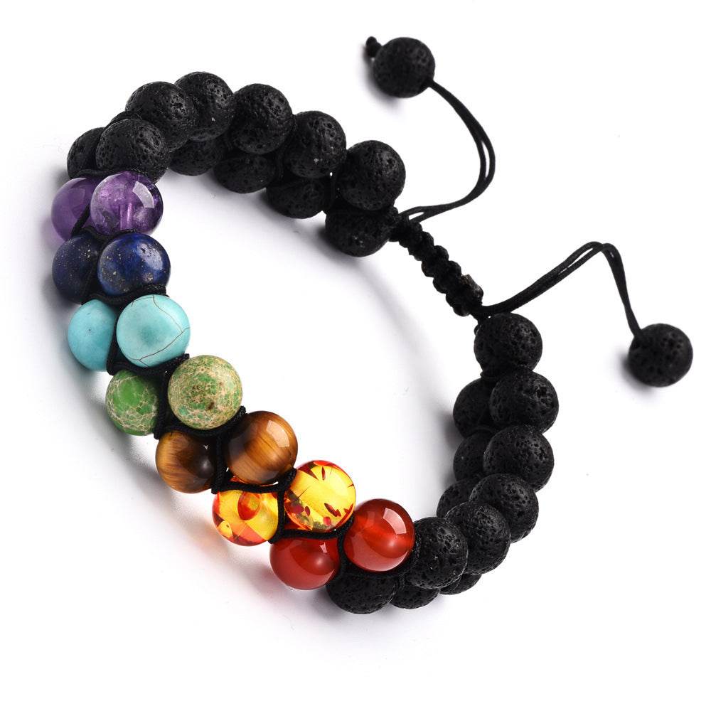Seven chakra double layer natural stone bracelet - zenfulharmony.com