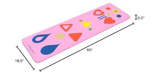 Kids Yoga Mat & Game, Pink, Free Game App, How-To Poster, Follow the Symbols, Aligns the Body - zenfulharmony.com