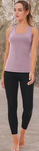 TELALEO 5 Pack Workout Tank Tops for Women, Athletic Racerback Sports Tops, Compression Sleeveless Dry Fit Shirts Black/Grey/White/Light Grey/Purple M/02 - zenfulharmony.com