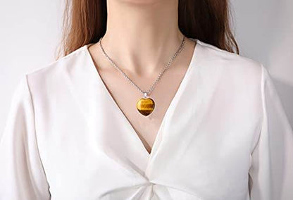 XIANNVXI Tiger Eye Necklace Mothers Day Gifts Healing Crystal Heart Gemstone Pendant Necklaces Natural Spiritual Witchcraft Reiki Quartz Stone Jewelry for Women Girlfriend - zenfulharmony.com