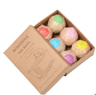 6 pcs Organic Bath Bombs Bubble Bath Mint Lavender Rose Flavor - zenfulharmony.com