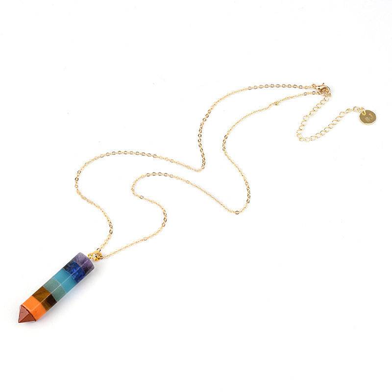 Seven chakra hexagonal Pendant - zenfulharmony.com