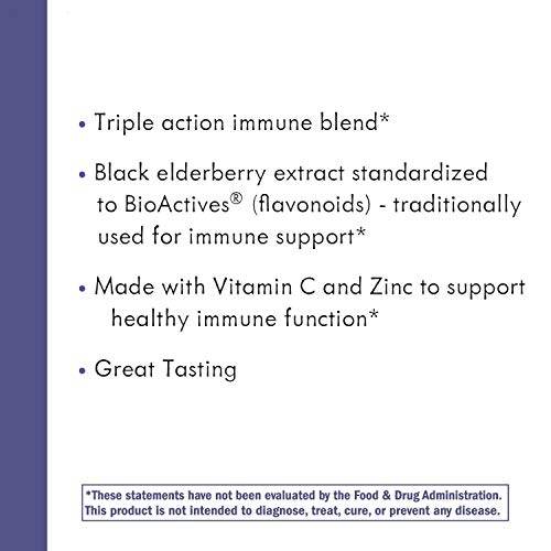 Nature’s Way Sambucus Elderberry Immune Gummies, Daily Immune Support for Kids and Adults*, with Vitamin C, Vitamin D3, Zinc, Gluten Free, Vegetarian, 60 Gummies (Packaging May Vary) - zenfulharmony.com