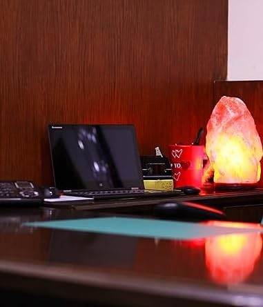 Big Himalayan Salt Lamp with Wooden Base Dimmer | Perfect for Night Light | Pink Salt Lamp | Hand Crafted Lamp with Wooden Base and Dimmer Switch | Crystal Rock Lamp - zenfulharmony.com