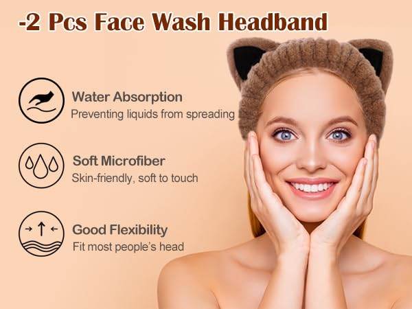 HAVMNO Wash Bands for Makeup and Yoga Sports Shower Face Spa Headband Elastic Headband for Girls and Women - zenfulharmony.com