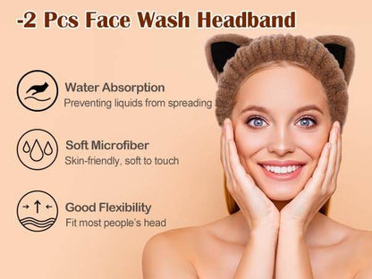 HAVMNO Wash Bands for Makeup and Yoga Sports Shower Face Spa Headband Elastic Headband for Girls and Women - zenfulharmony.com