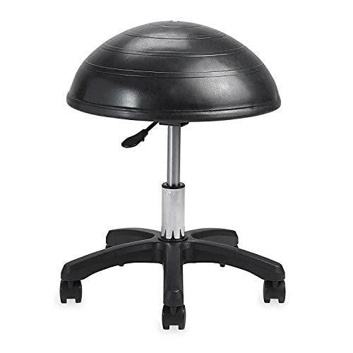 Gaiam Balance Ball Chair Stool, Half-Dome Stability Ball Adjustable Swivel Rolling Chair Drafting Stool for Desks in Office, Classroom, Doctors, Physicians, Massage Therapists, Salons - Black 23 - zenfulharmony.com