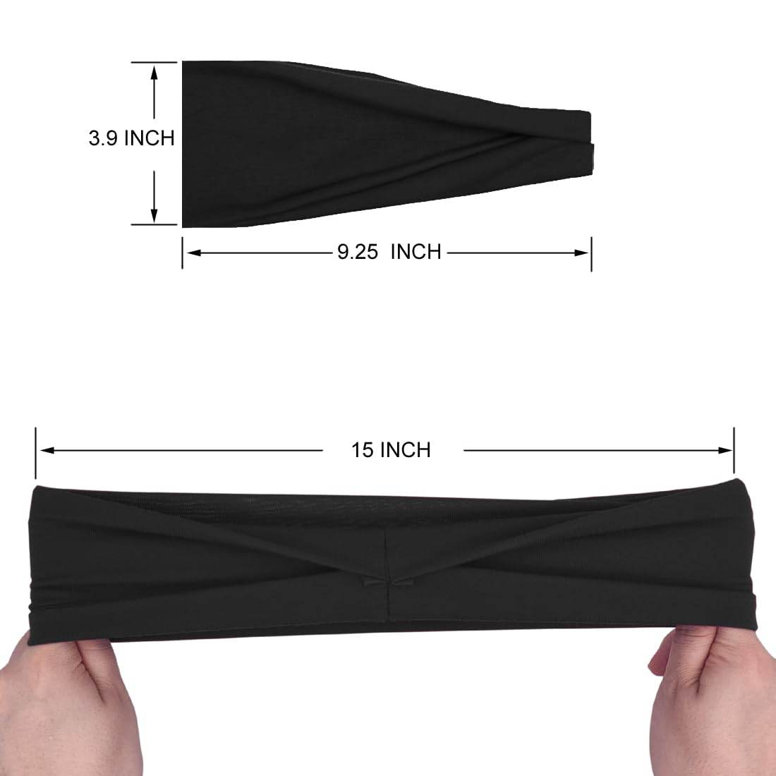 Fashion Headbands For Women Wide Headband Yoga Workout Head Bands Hair Accessories Band Black White Gray 6 Pack - zenfulharmony.com