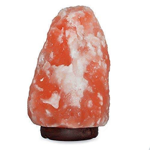 7 Inch Himalayan Salt Lamp with Dimmer Cord - Night Light Natural Crystal Rock Classic Wood Base Authentic from Pakistan - zenfulharmony.com