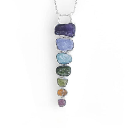 YoTreasure Chakra Healing Gemstone Solid 925 Sterling Silver Chain Pendant Necklace Jewelry - zenfulharmony.com