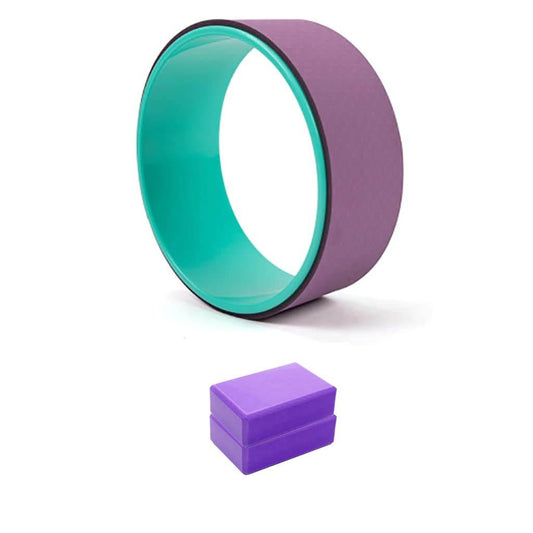 DreamHigh Non Slip Durable TPE - Eco-Friendly Yoga Wheel with 2pcs Yoga Foam Blocks-Purple - zenfulharmony.com