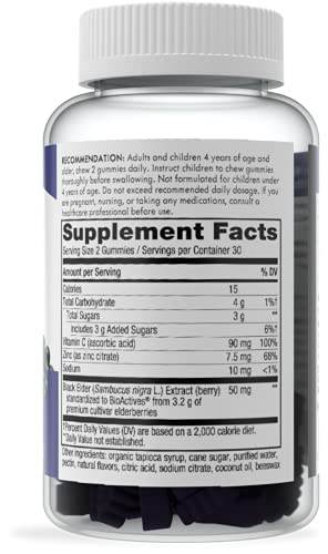 Nature’s Way Sambucus Elderberry Immune Gummies, Daily Immune Support for Kids and Adults*, with Vitamin C, Vitamin D3, Zinc, Gluten Free, Vegetarian, 60 Gummies (Packaging May Vary) - zenfulharmony.com