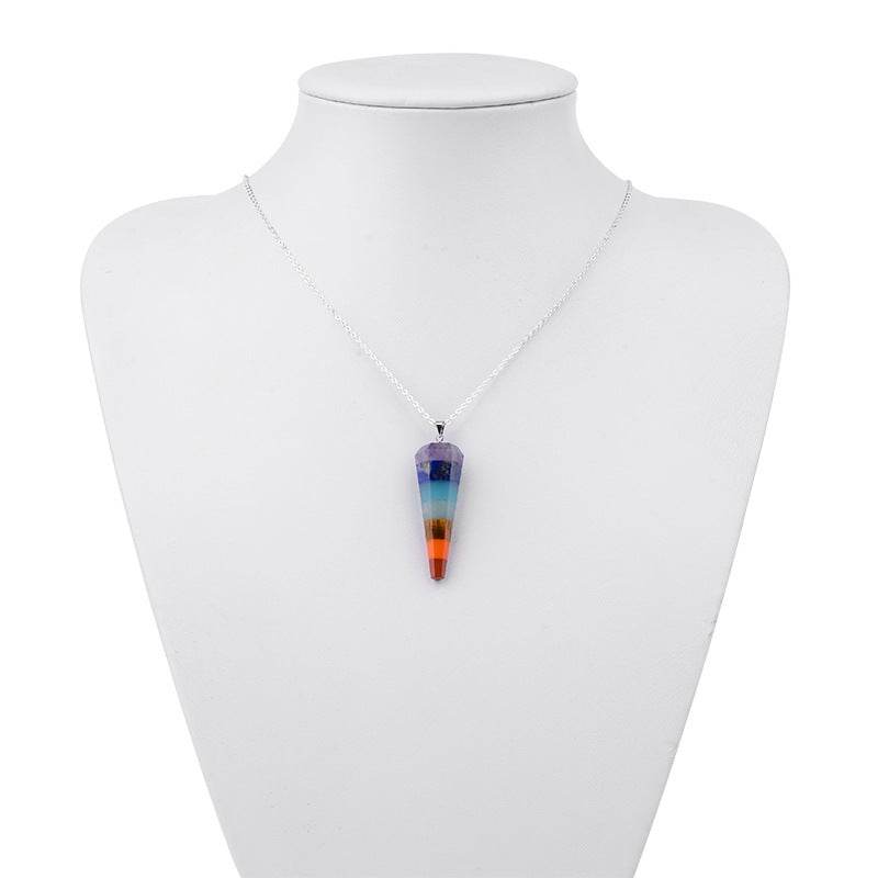 Seven chakra hexagonal Pendant - zenfulharmony.com