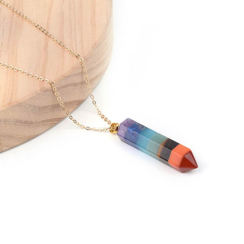 Seven chakra hexagonal Pendant - zenfulharmony.com