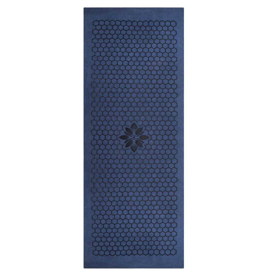 Clever Yoga - Yoga Towel Mat, Sweat Absorbent Suede Hot Yoga Mat Towel, Hot Yoga Towel with Honeycomb Design for Hot Yoga, Non-Slip Yoga Mat for Hot Pilates, Hot Yoga Towels for Women - Blue - zenfulharmony.com