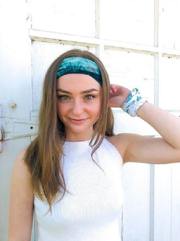 Huachi Women's Headbands for Yoga, Workout, Exercise - 6Pcs Elastic Hair Bands for Women's Hair - Tie Dye Bandeau Headband Sweatbands - Comfy Material - Upgraded Design - One Size - Black - zenfulharmony.com