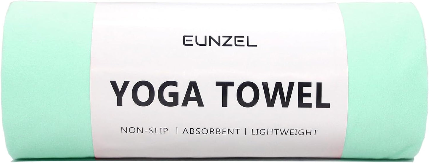 Eunzel 2 Pack Hot Yoga Towel Non Slip Yoga Mat Towel Non-Slip Sweat Absorbent Microfiber Towel for Hot Yoga, Pilates and Workout 72" x 26.5", Blue/Purple - zenfulharmony.com