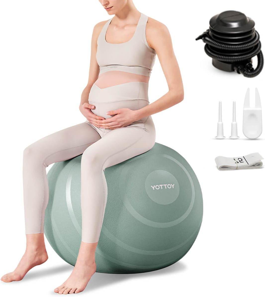 YOTTOY Anti-Burst Exercise Ball for Working Out, Yoga Ball for Pregnancy,Extra Thick Workout Ball for Physical Therapy,Stability Ball for Ball Chair Fitness with Pump - zenfulharmony.com