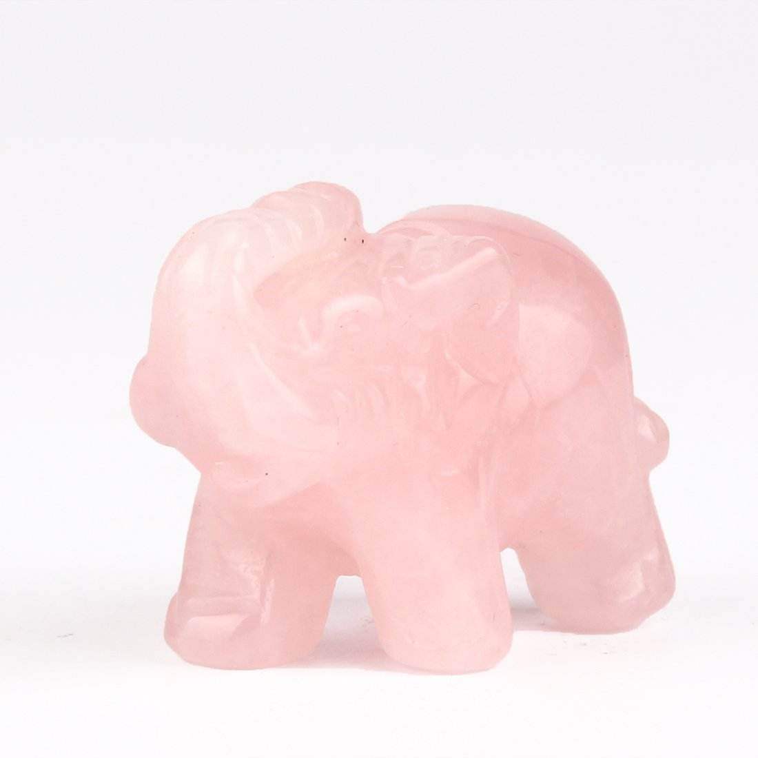Natural Rose Quartz Elephant Statue Crafts Healing Crystal Stone Carved Figurine Chakra Reiki (Rose Quartz) - zenfulharmony.com