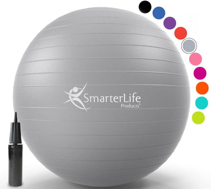 SmarterLife Exercise Ball Yoga Ball for Fitness, Balance, Stability, or Pregnancy, Gym Ball for Core Workout, Physical Therapy, Yoga Ball Chair for Office, Anti-Slip Anti-Burst - zenfulharmony.com