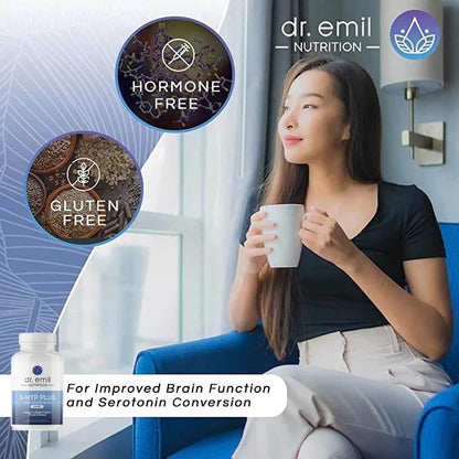 DR. EMIL NUTRITION 200 MG 5-HTP Plus with SAM-e to Maintain Normal Healthy Sleep and Create a Sense of Wellbeing - 5HTP Supplement with Vitamin B6-60 Vegan Capsules, 30 Servings - zenfulharmony.com