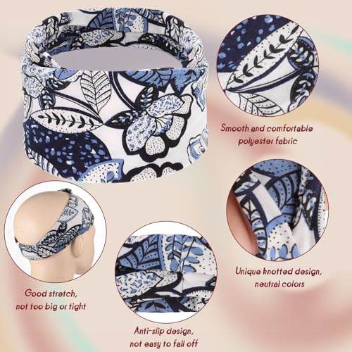 obeoby Headbands for Women, 8 Pack Boho Style Headbands Non Slip Fashion Wide Headband Hair Wrap for Daily Use Sport Yoga Running - zenfulharmony.com
