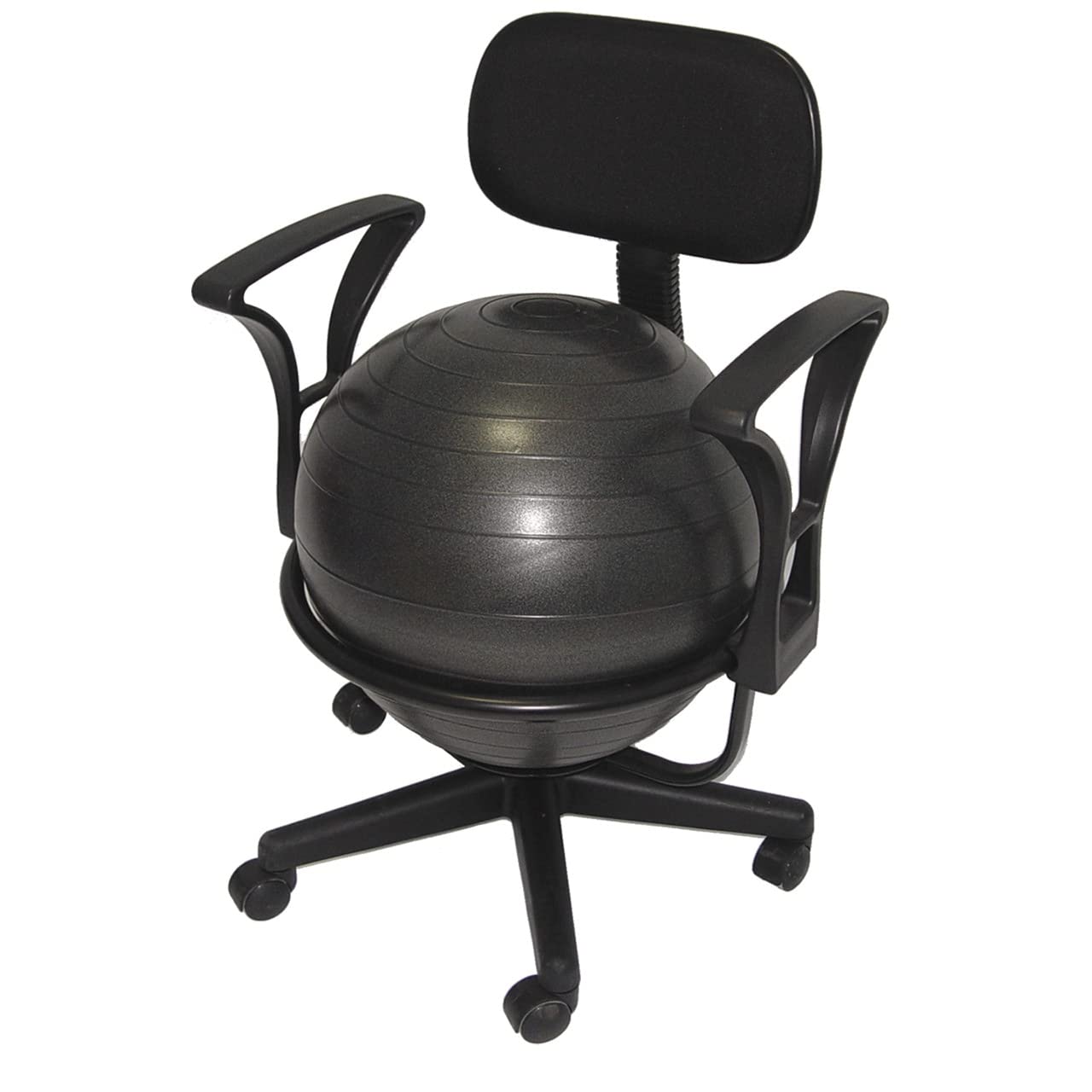 Deluxe Office Ball Chair, ergonomic chair, lockable wheels, with armrest, lower back support, phthalates-free ball, 16" arm rest to arm rest - zenfulharmony.com