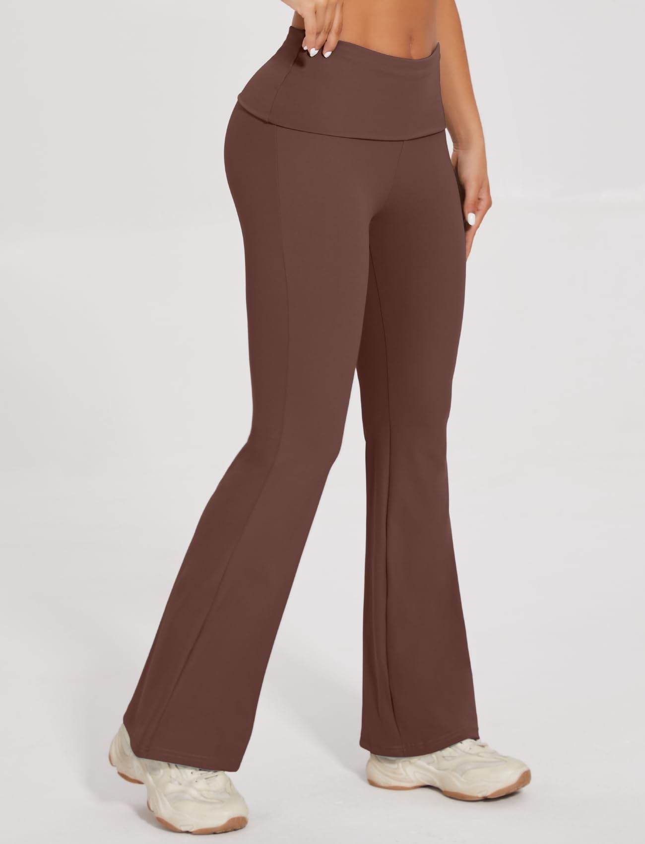 SEASUM Women 2 Piece Y2K Casual Workout Outfits Short Sleeve Crop Tops Fold over Yoga Pants Tracksuit Streetwear Lounge Sets Coconut Brown XS - zenfulharmony.com